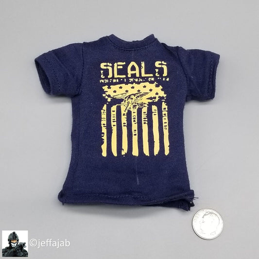 1:6 Easy & Simple Recce Element Mens Blue Logo T-Shirt for 12" Figures