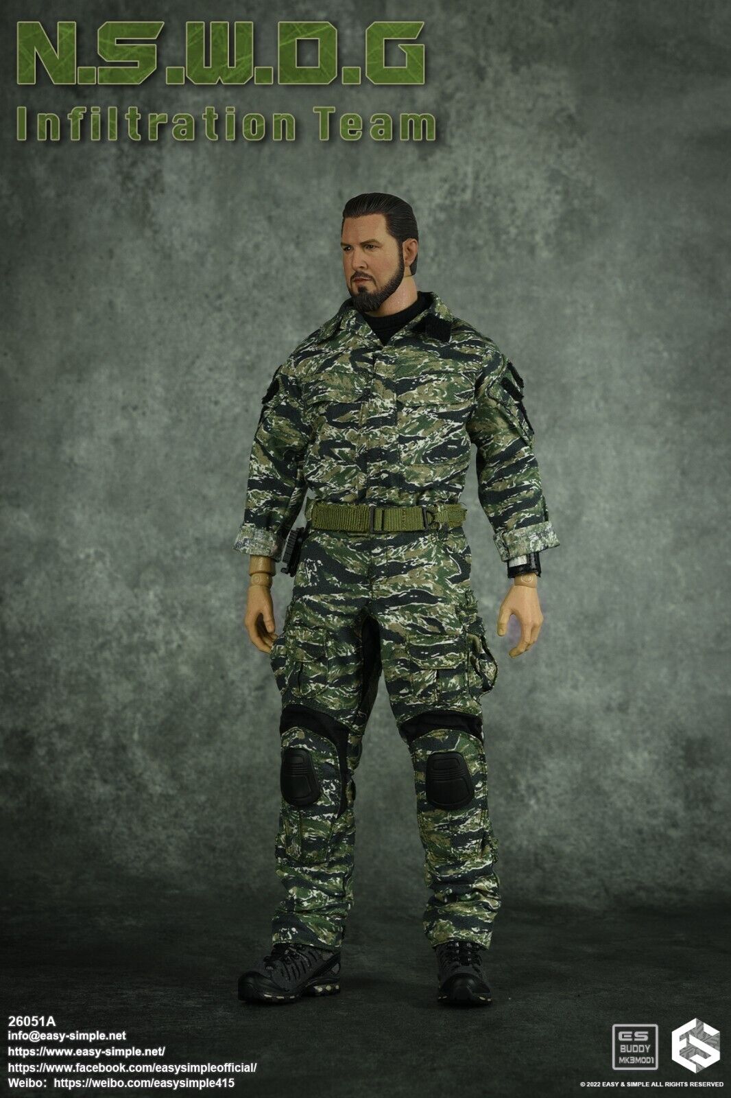 1:6 Easy & Simple NSWDG Infiltration Team G3 Camo Uniform 12" Figure