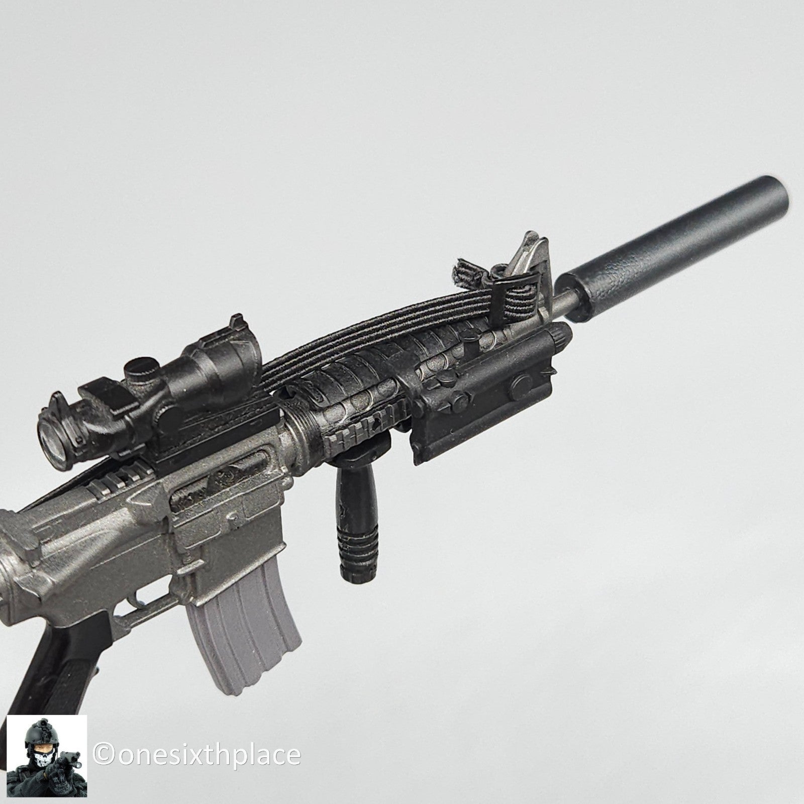 1:6 scale Dragon M4 Rifle w/ ACOG & Silencer for 12" Figures