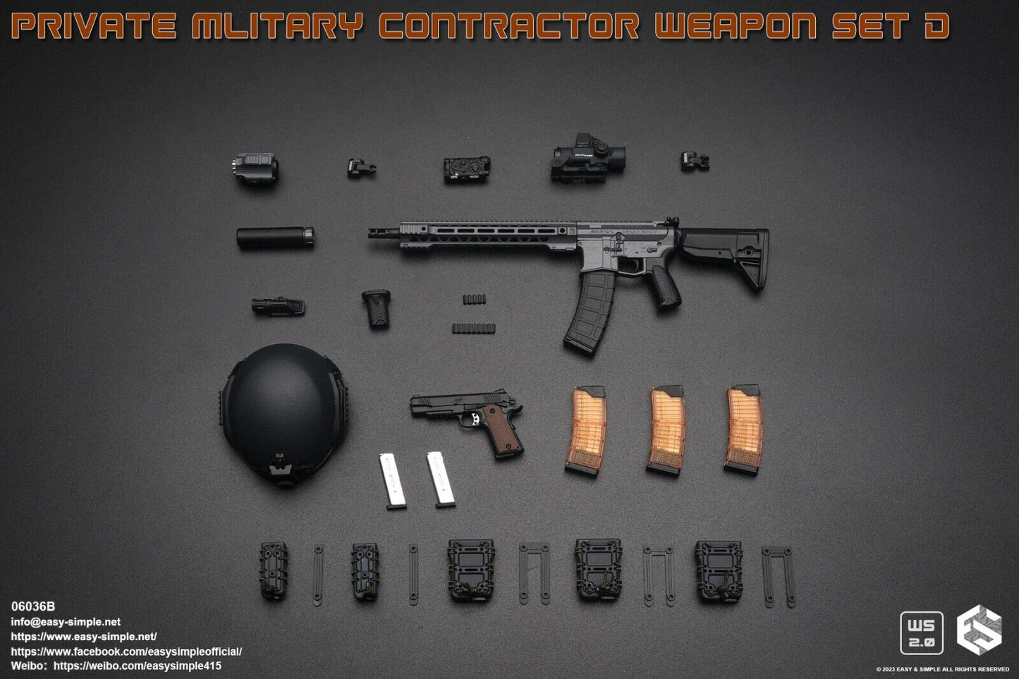 1:6 Easy & Simple Private Military Contractor Weapon Set D Ver. B for 12" Figure