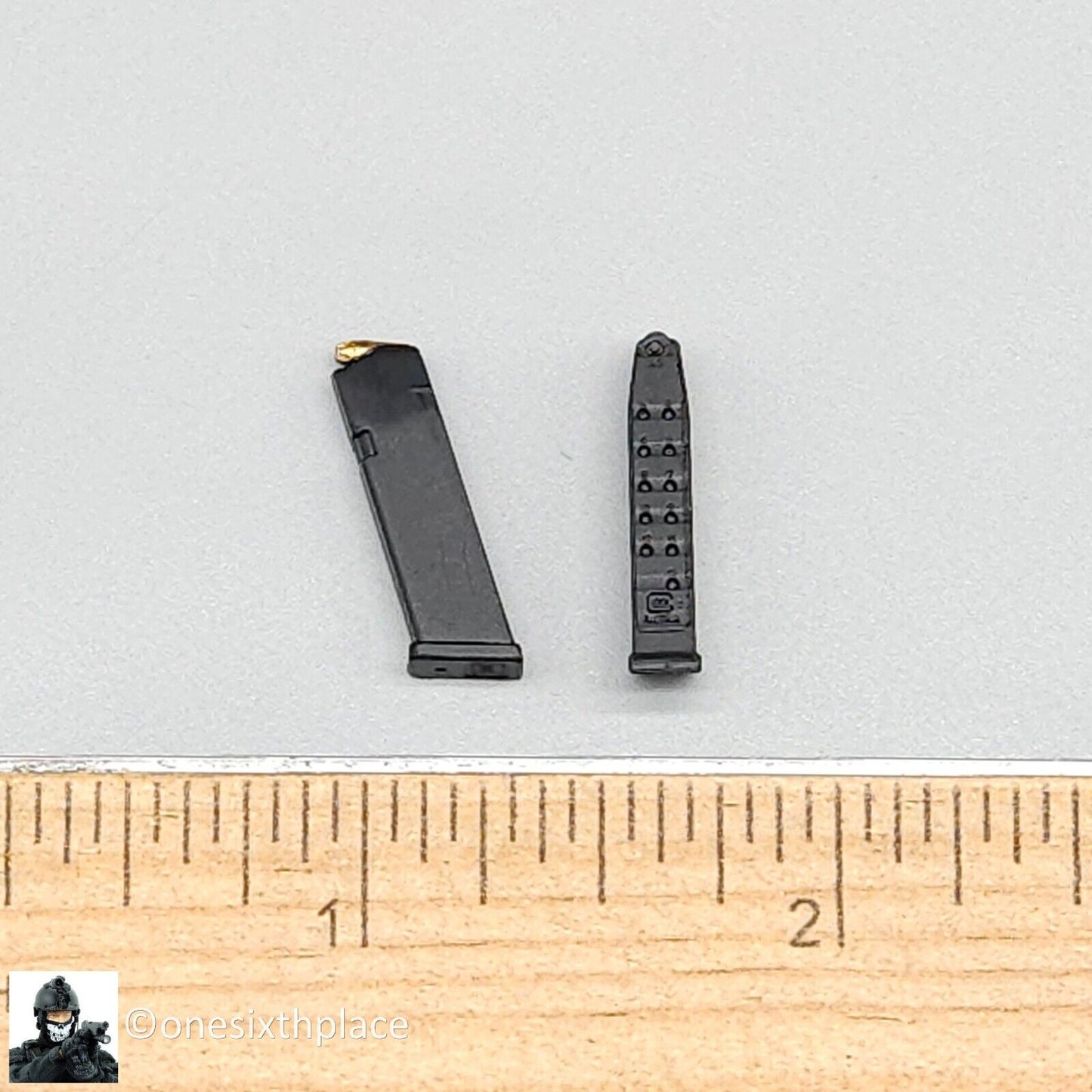 1:6 scale Easy & Simple 9mm Pistol Ammo Mag (x2) for 12" Figures