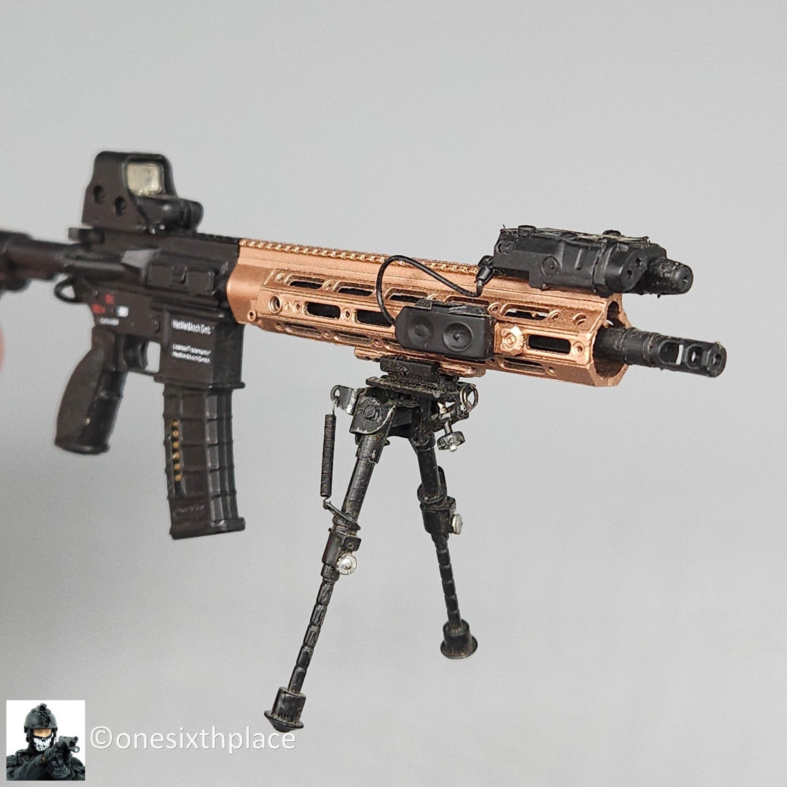 1:6 scale Mini Times HK416D Rifle w/ Bi-Pod for 12" Figures