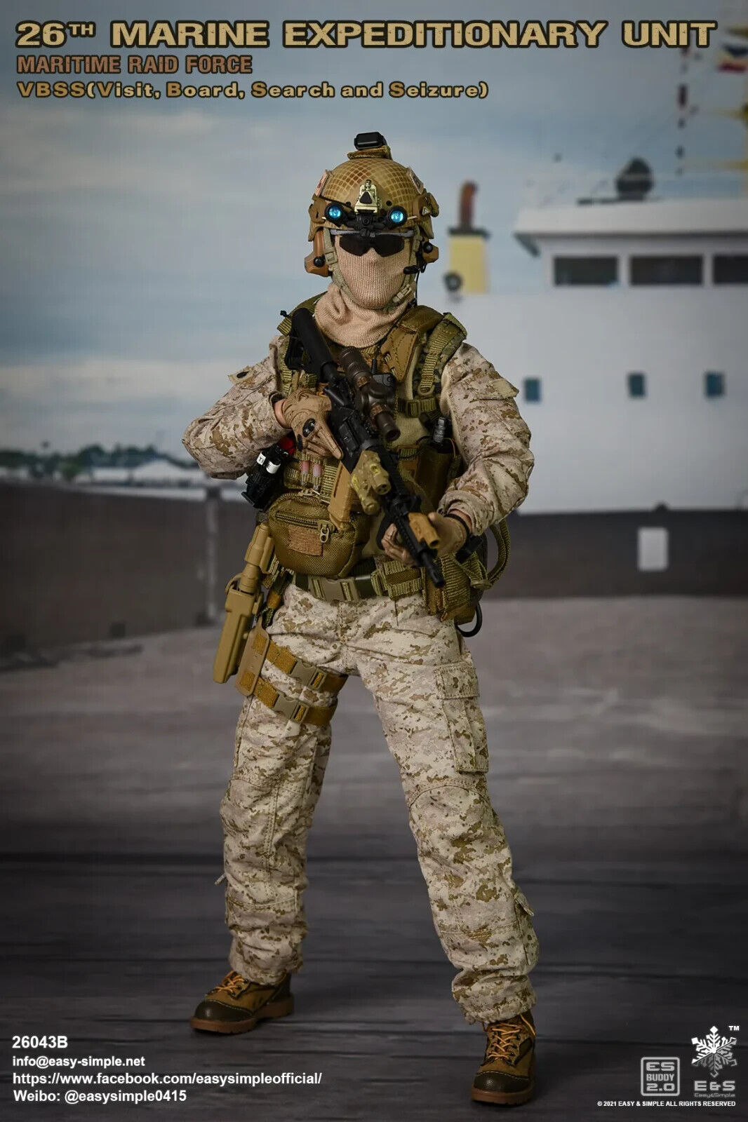 1:6 Easy Simple USMC 26th MEU Gloved Hands Set for for 12" Figures