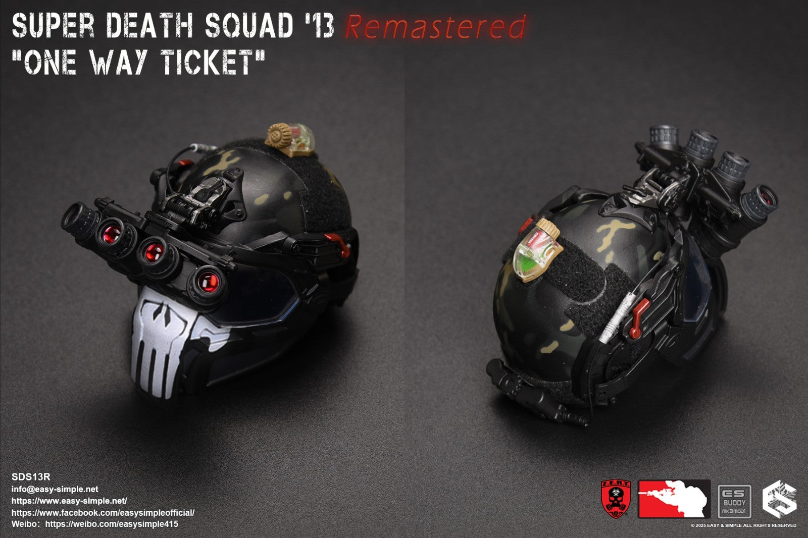 1:1 scale Easy & Simple ZERT Super Death Squad One Way Ticket Helmet w/ NVG Set