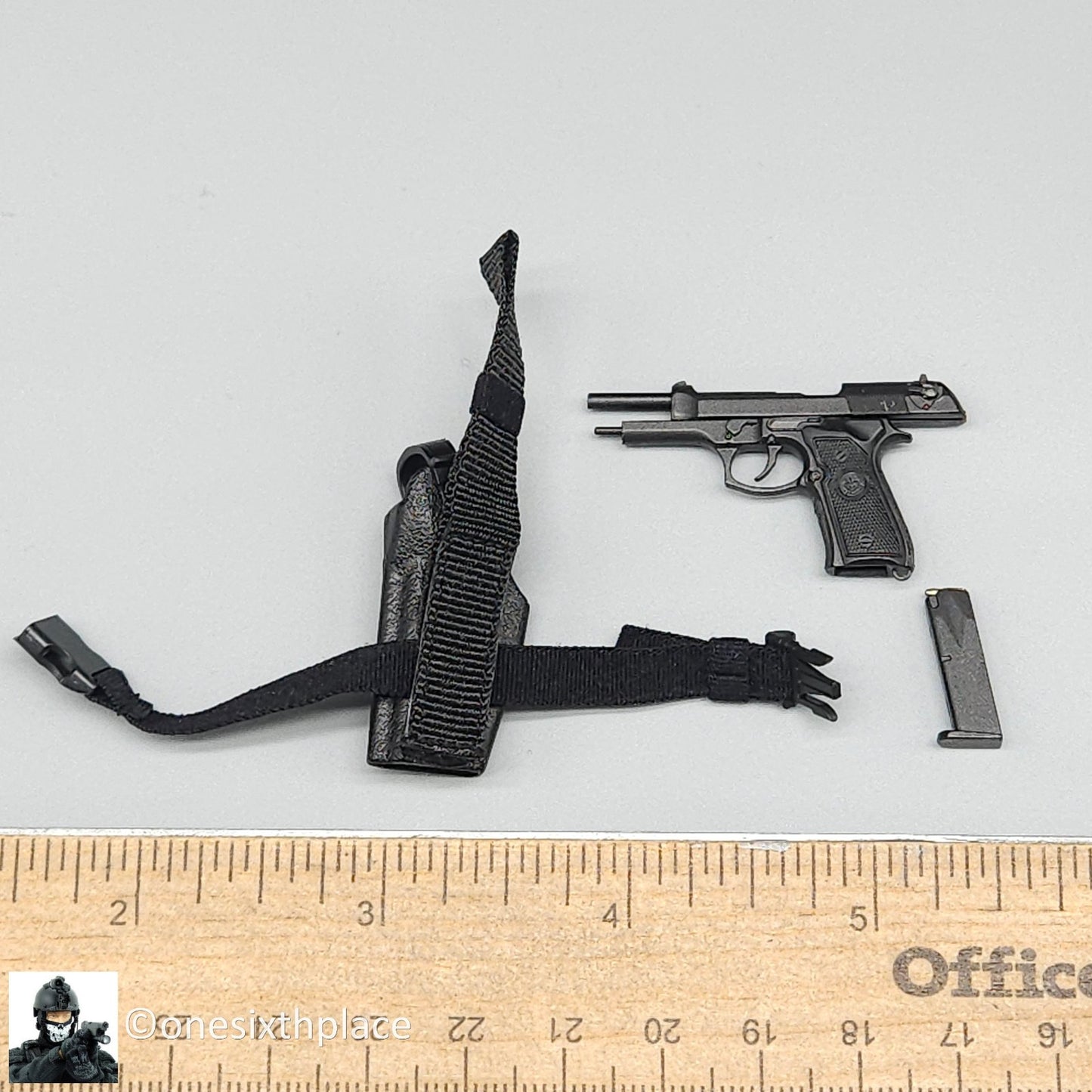 1:6 scale DamToys 75th Ranger Regiment Airborne M9 Pistol w/ Holster 12" Figures