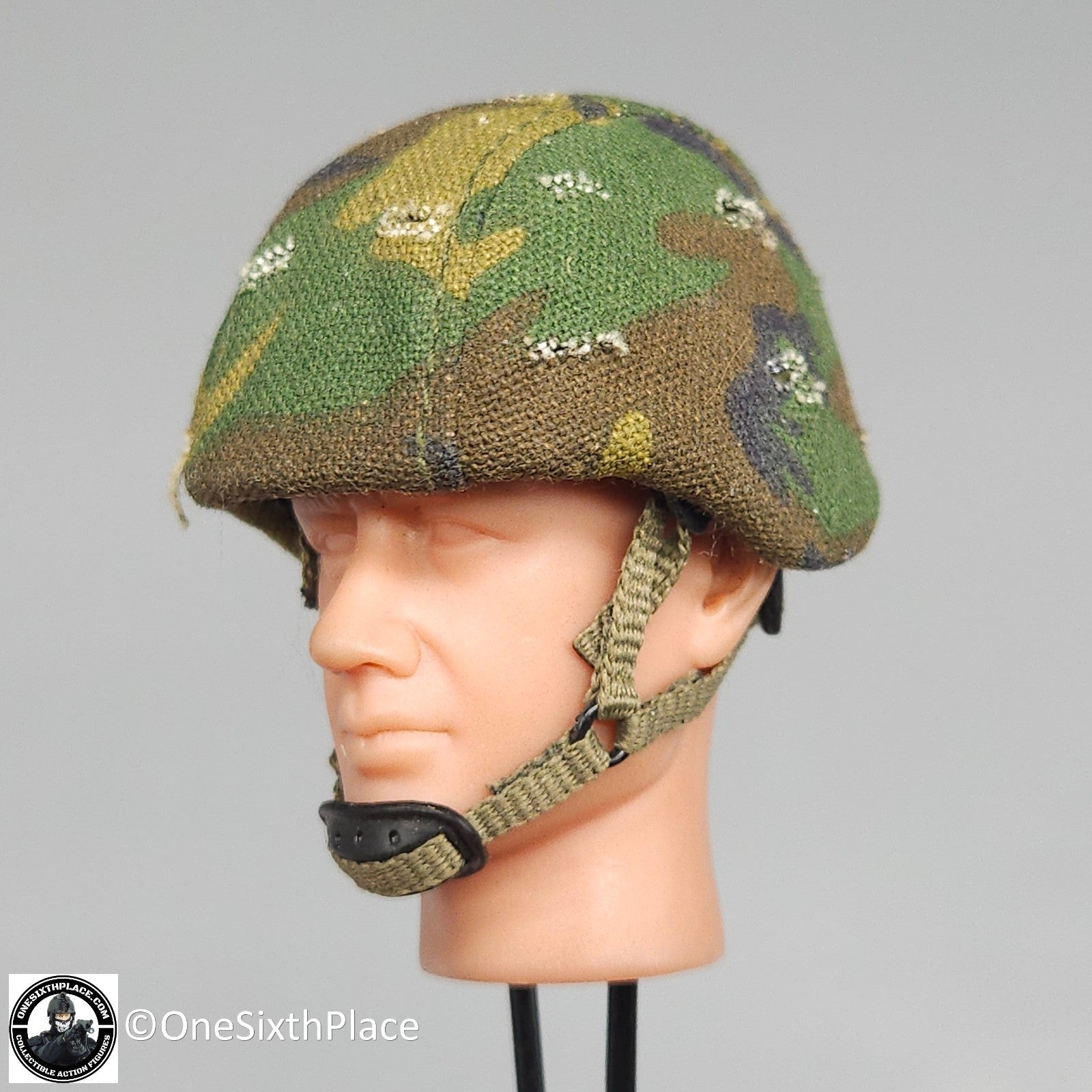 1:6 scale BBI Woodland Camo Metal PASGT Helmet for 12" Figures