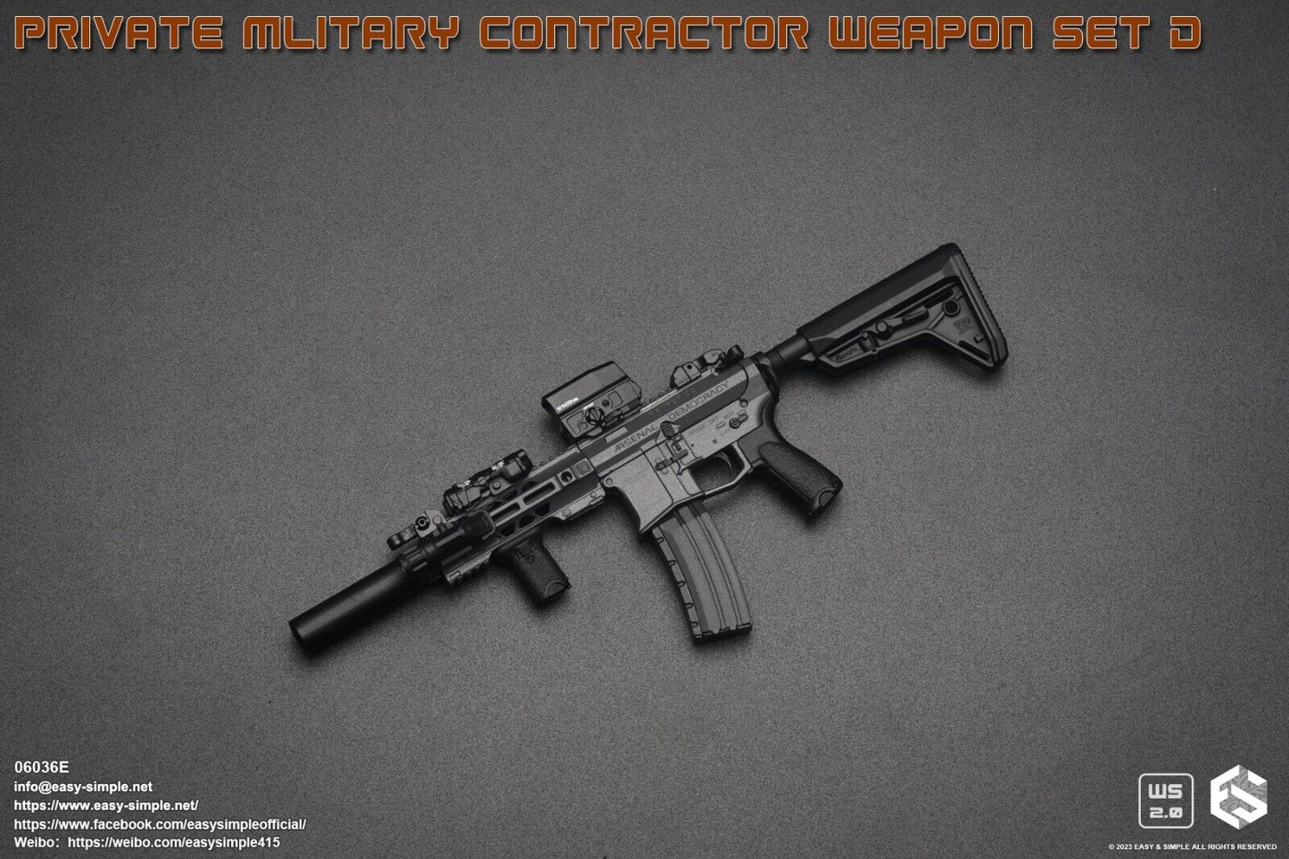 1:6 Easy & Simple Private Military Contractor Weapon Set D Ver. E for 12" Figure