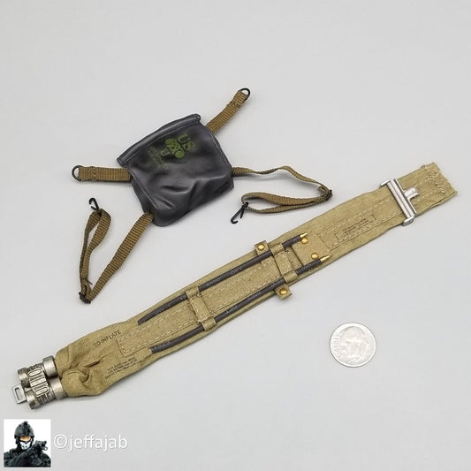 1:6 BBI WWII US Army Lt Chuck Hayes Flotation Belt & Gas Mask Bag for 12" Figure