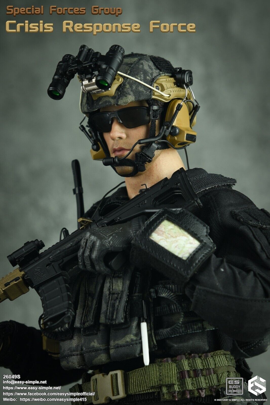 1:6 Easy & Simple Special Forces Group Crisis Response Force Map w/ Wrist Pouch