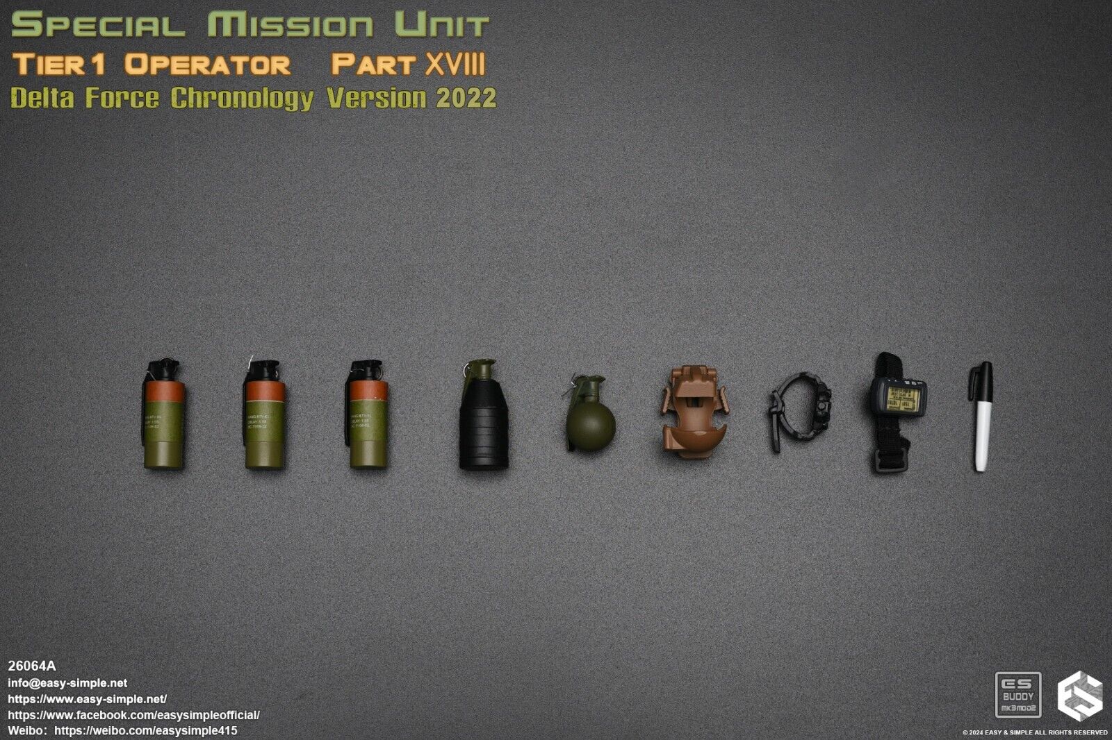 1:6 Easy & Simple Delta Force Chronology 2022 MK14 Structural Grenade (x1)