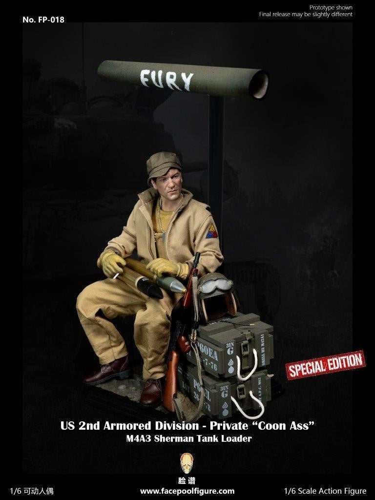 1:6 WWII US 2nd Armored Div Tank Loader "Coon Ass" Field Hat for 12" Figures