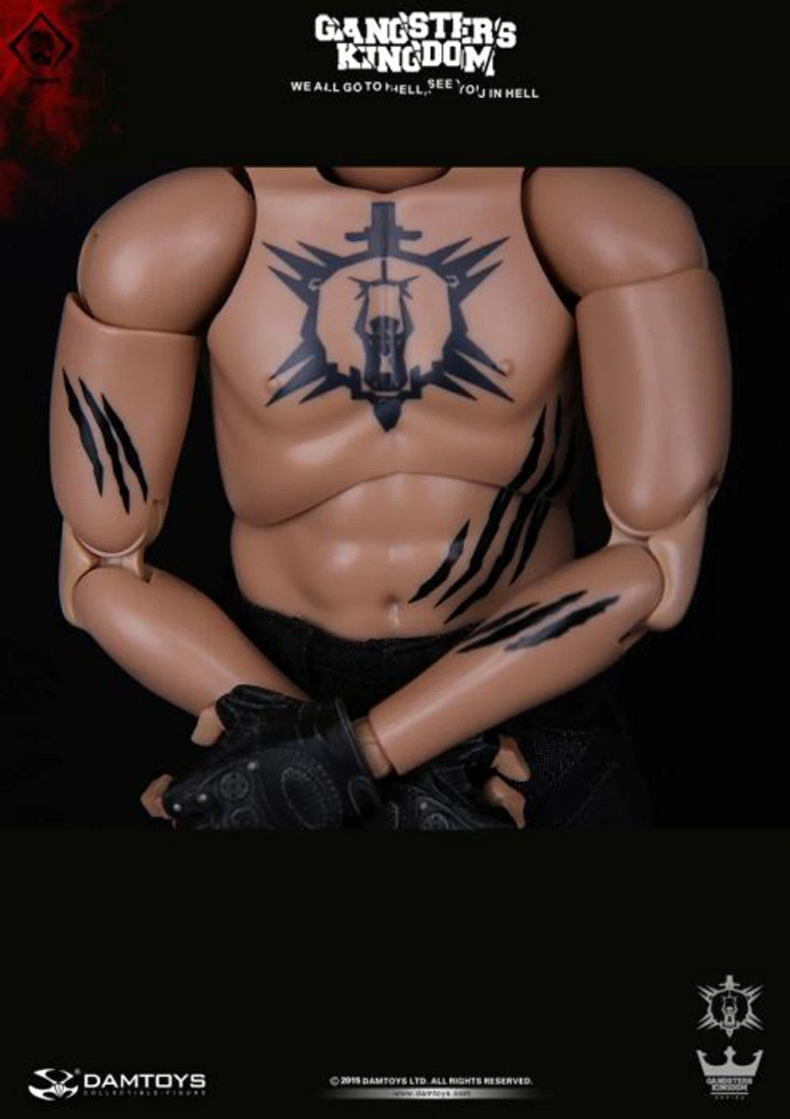 1:6 scale DamToys  Gangsters Kingdom Milevsky Tattoo Male Body for 12" Figures