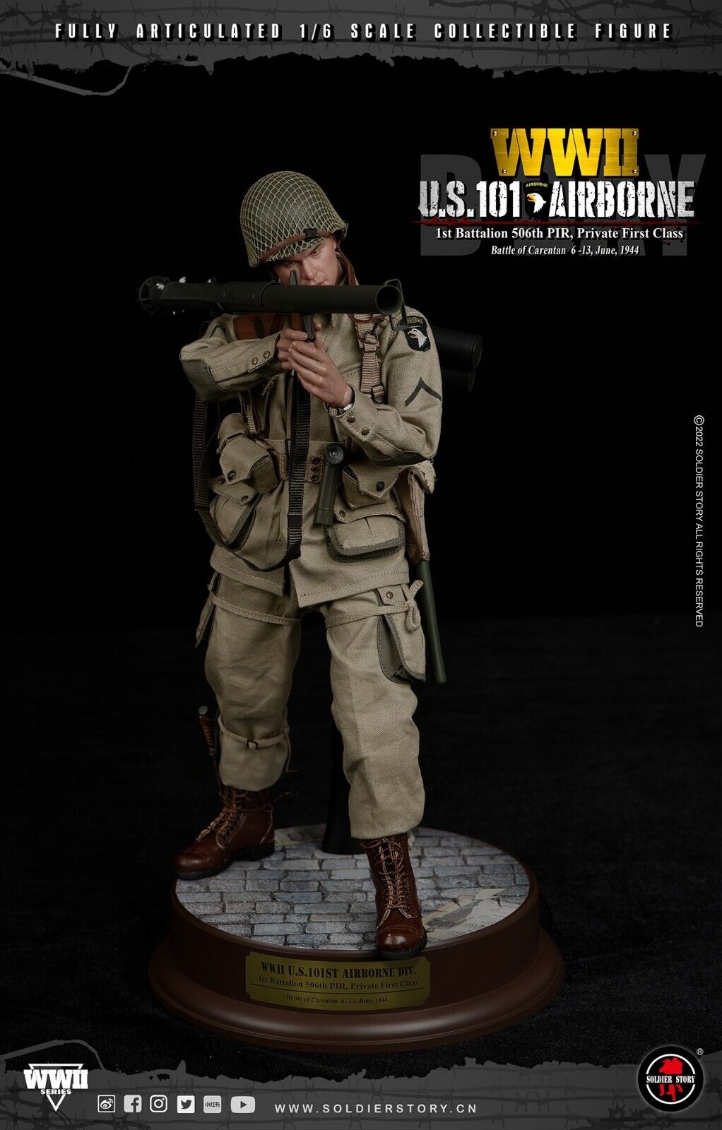 1:6 scale Soldier Story WWII US 101st Airborne Private Ryan Male Nude Hands
