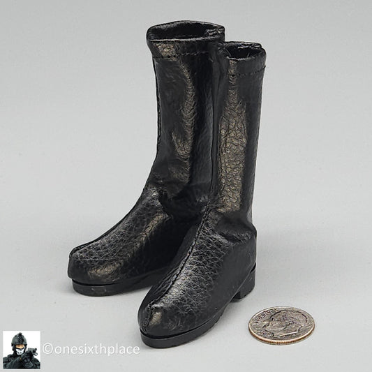 1:6 Triad Toys Plain Jane Female Tall Black Boots (Peg Type) for 12" Figures