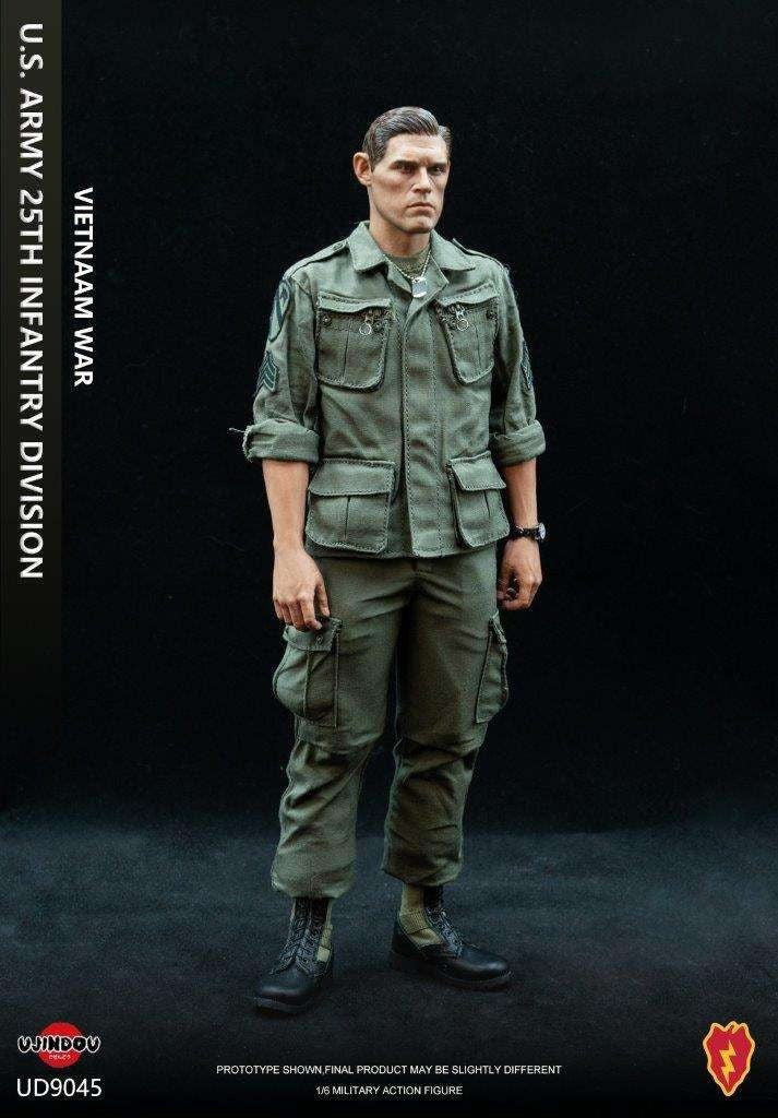 1:6 Ujindou Vietnam US Army 25th Infantry Division OD Green T-Shirt 12" Figures