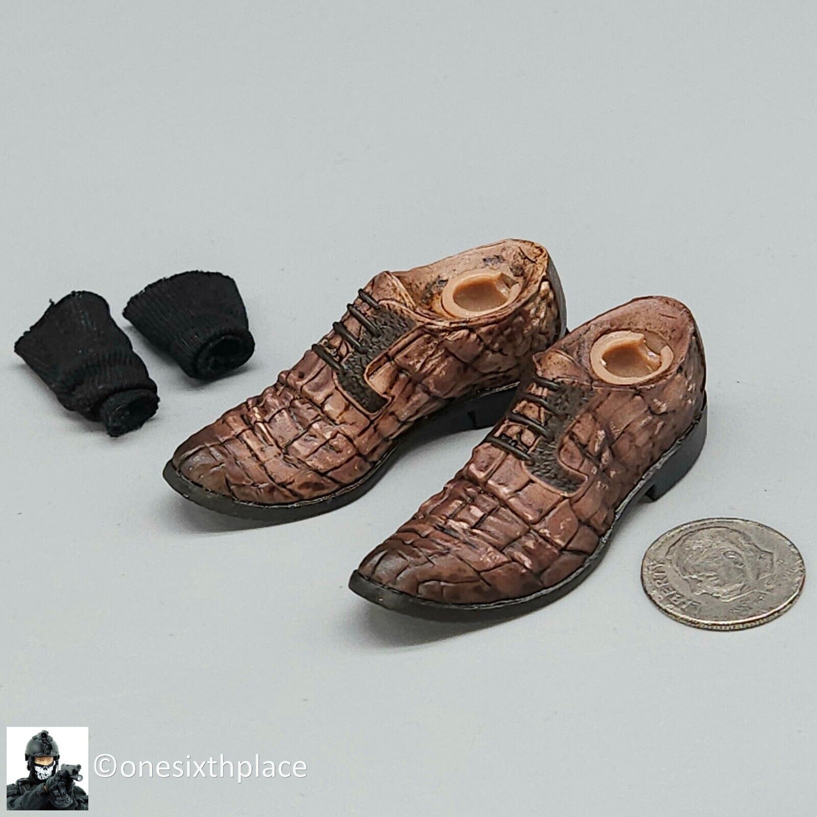 1:6 scale DamToys Gangster's Kingdom Diamond Angelo Snake Skin Shoes (Peg Type)