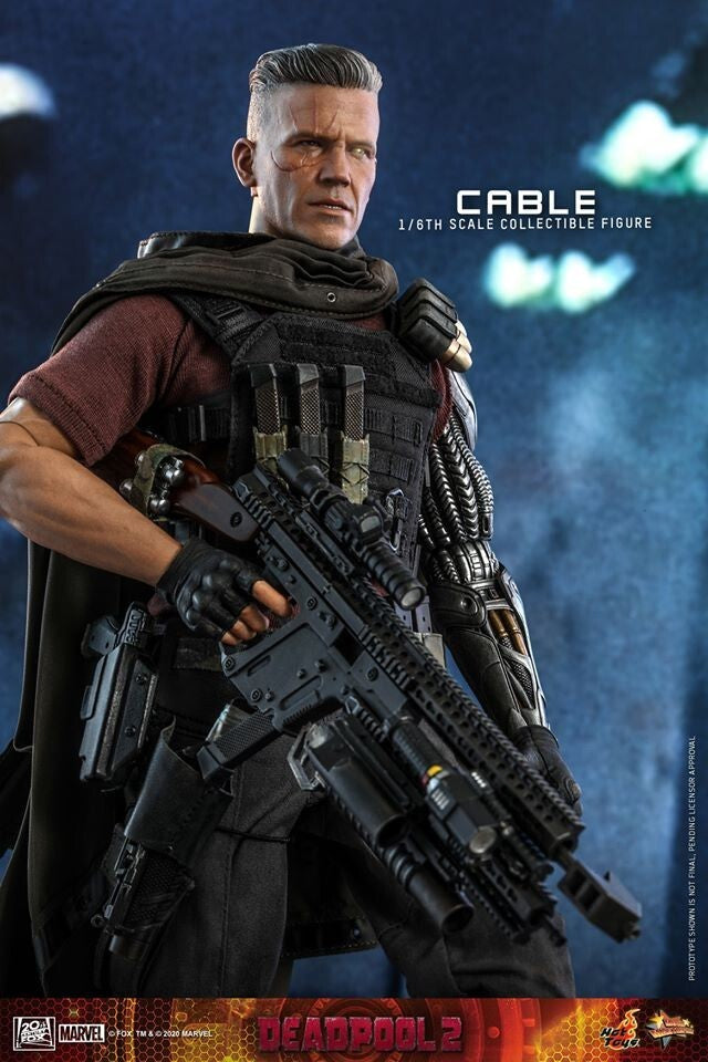 1:6 scale Hot Toys Deadpool 2 Cable Burgundy Torn T-Shirt for 12" Figures MMS583