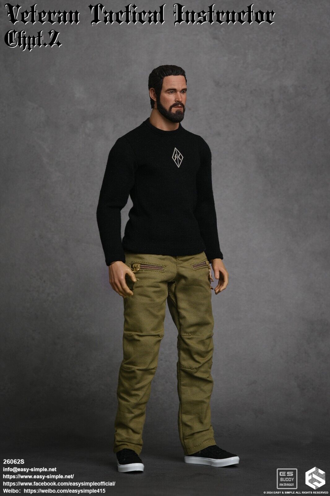 1:6 Easy & Simple Veteran Tactical Instructor Chapter II Special Ver Black Shirt