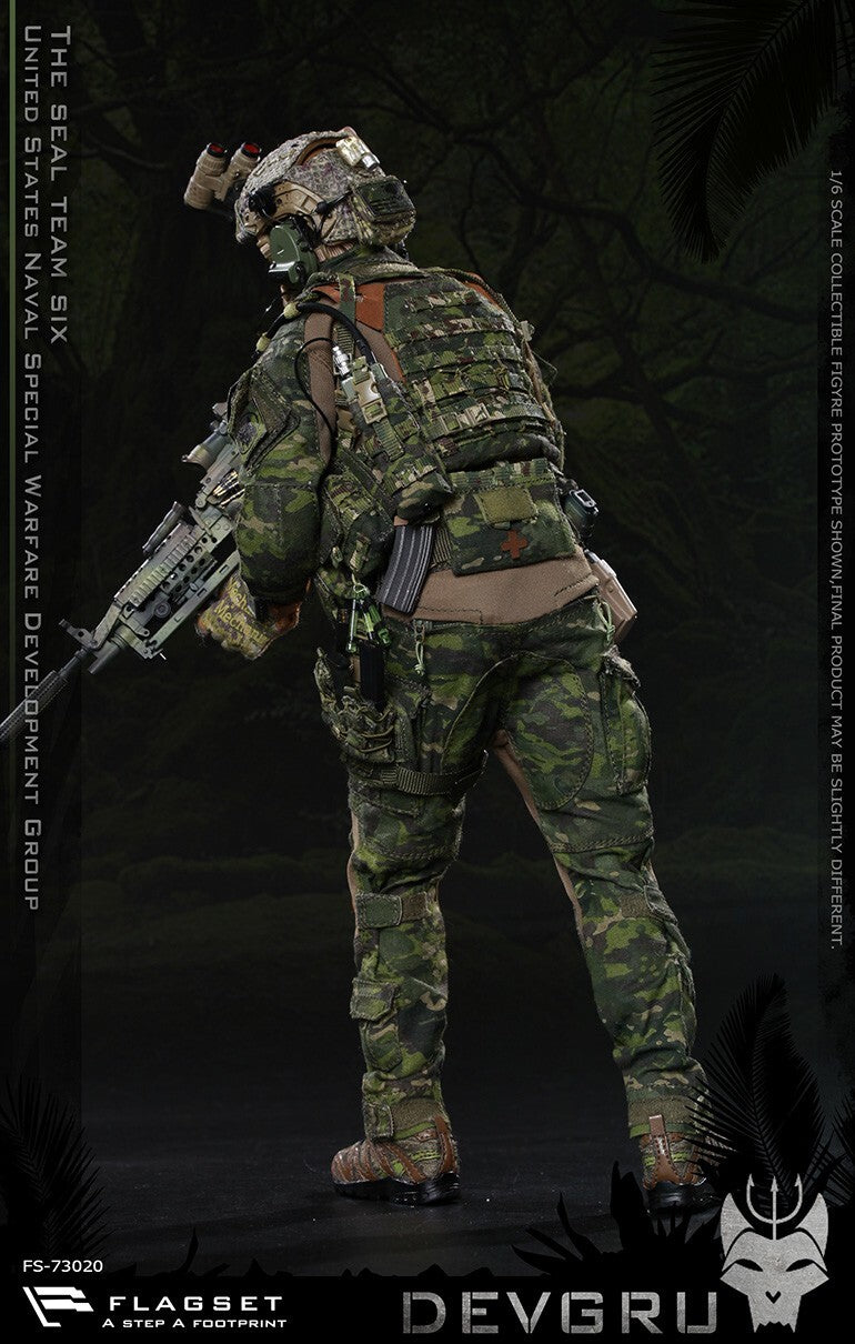 1:6 Flagset DEVGRU Jungle Dagger Multicam Tropic Camo Backpack 12" Figure