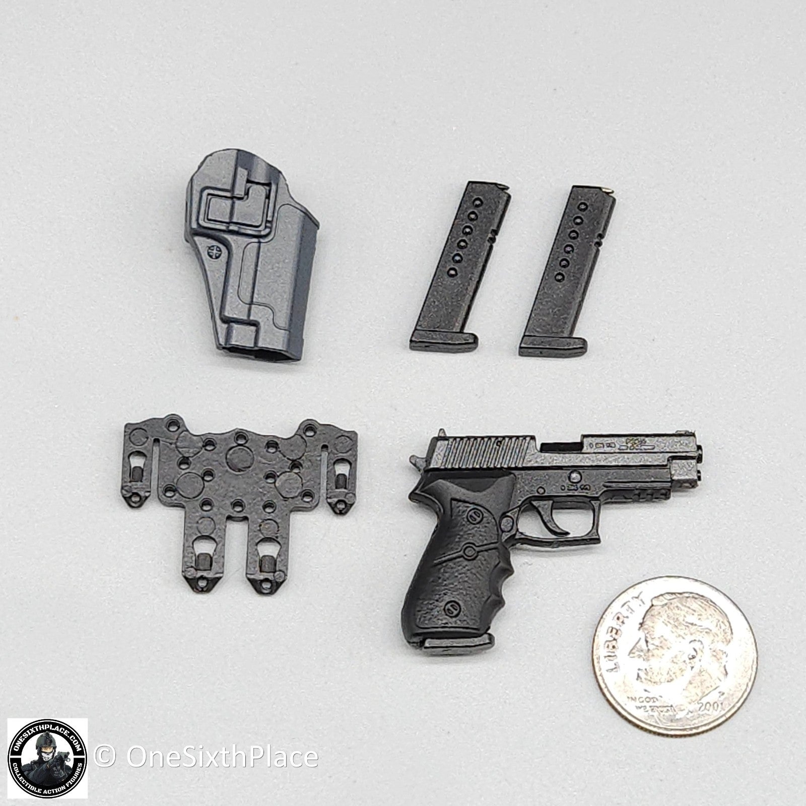 1:6 scale Easy & Simple ZERT Juggernaut Sully P220 Pistol w/ SERPA Holster