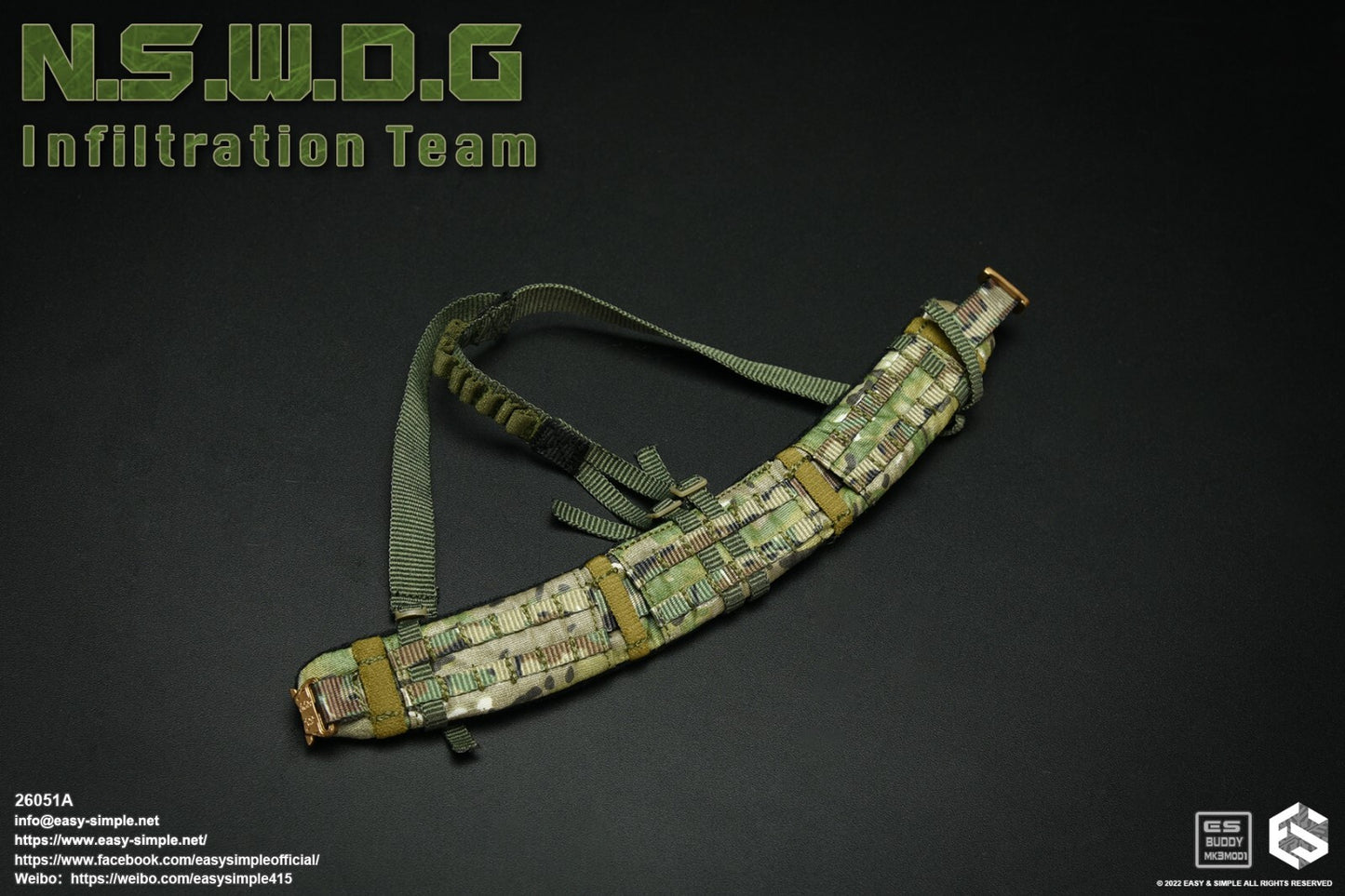 1:6 Easy & Simple NSWDG Infiltration Team Camo Y Harness w/ Belt for 12" Figures