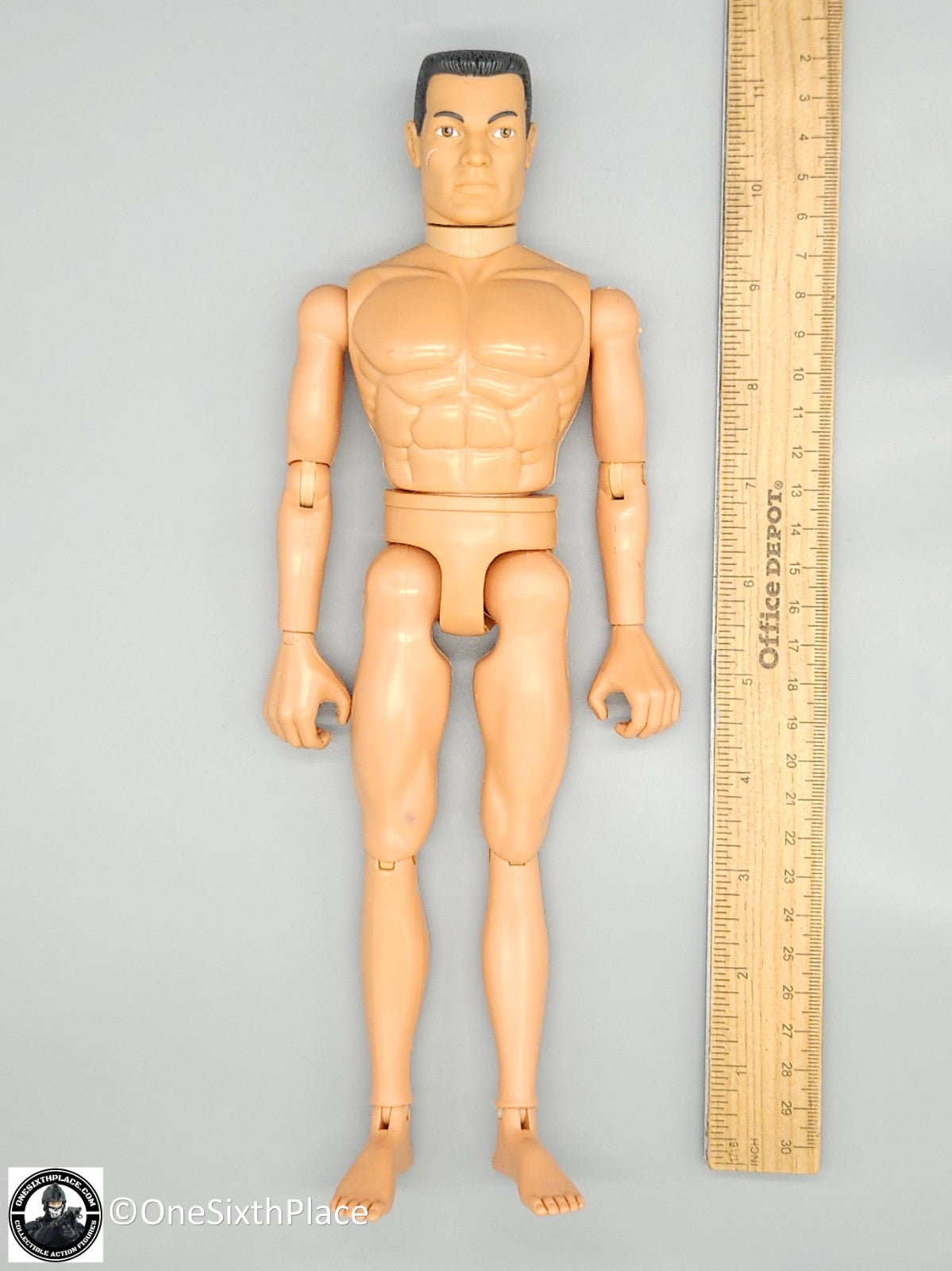 1:6 scale Hasbro GI Joe 1996 Male Nude Body w/ Black Flattop Hair 12" Figure