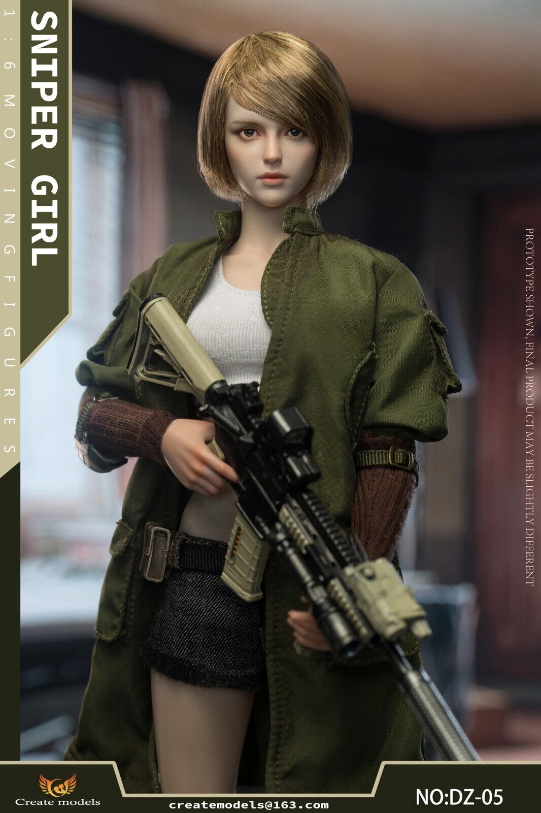 1:6 scale Create Models Female Sniper Girl Songbird Small Metal Pistol