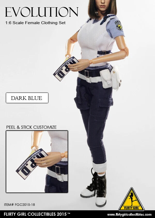 1:6 Flirty Girl Evolution Female Blue Pants for 12" Figures