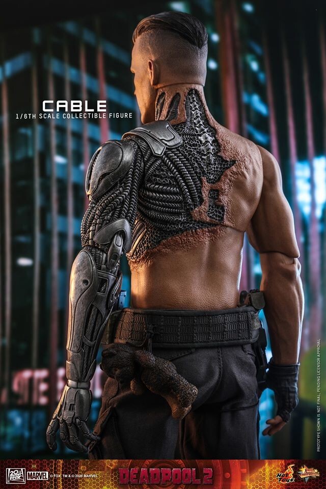 1:6 scale Hot Toys Deadpool 2 Cable Burgundy Torn T-Shirt for 12" Figures MMS583