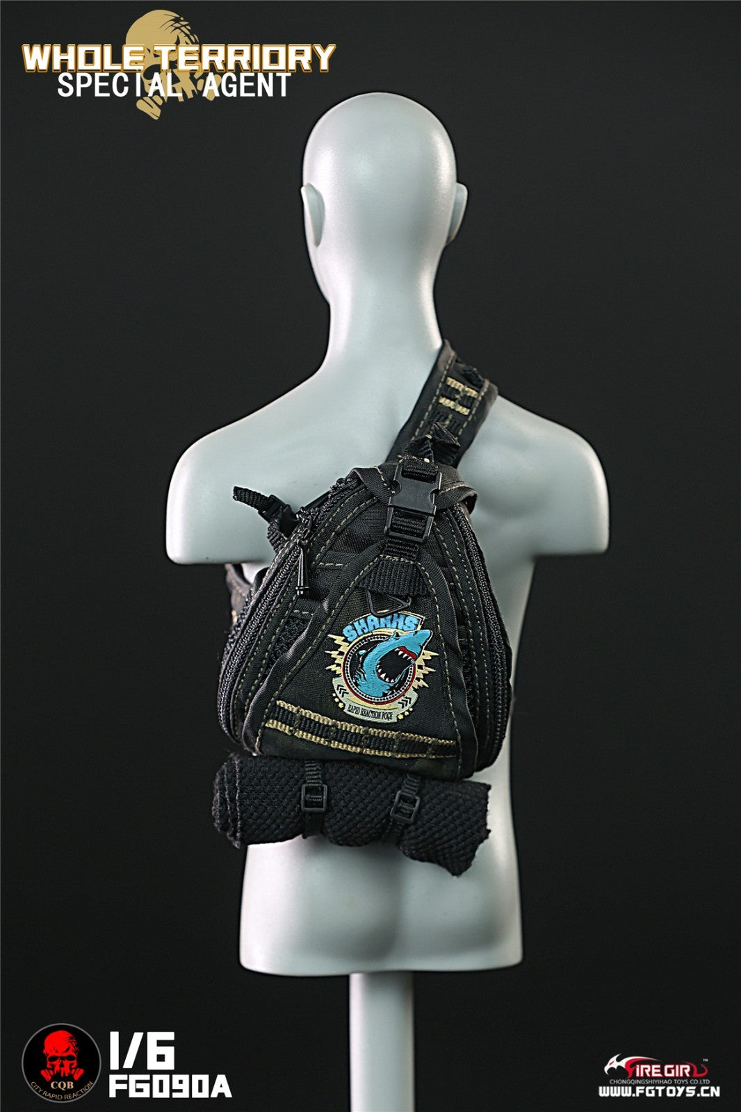 1:6 scale Fire Girl Female CQB Tactical Agent Green Multicam Backpack 12" Figure