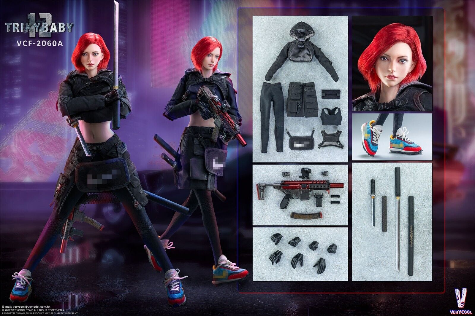 1:6 Very Cool Trickybaby 12 Female Black Tactical Skirt for 12" Figures