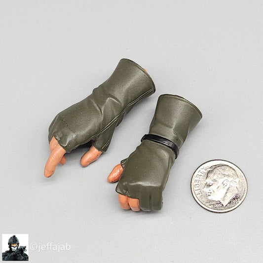 1:6 Dragon Navy SEAL Green Fingerless Gloved Hands for 12" Figures Pilot