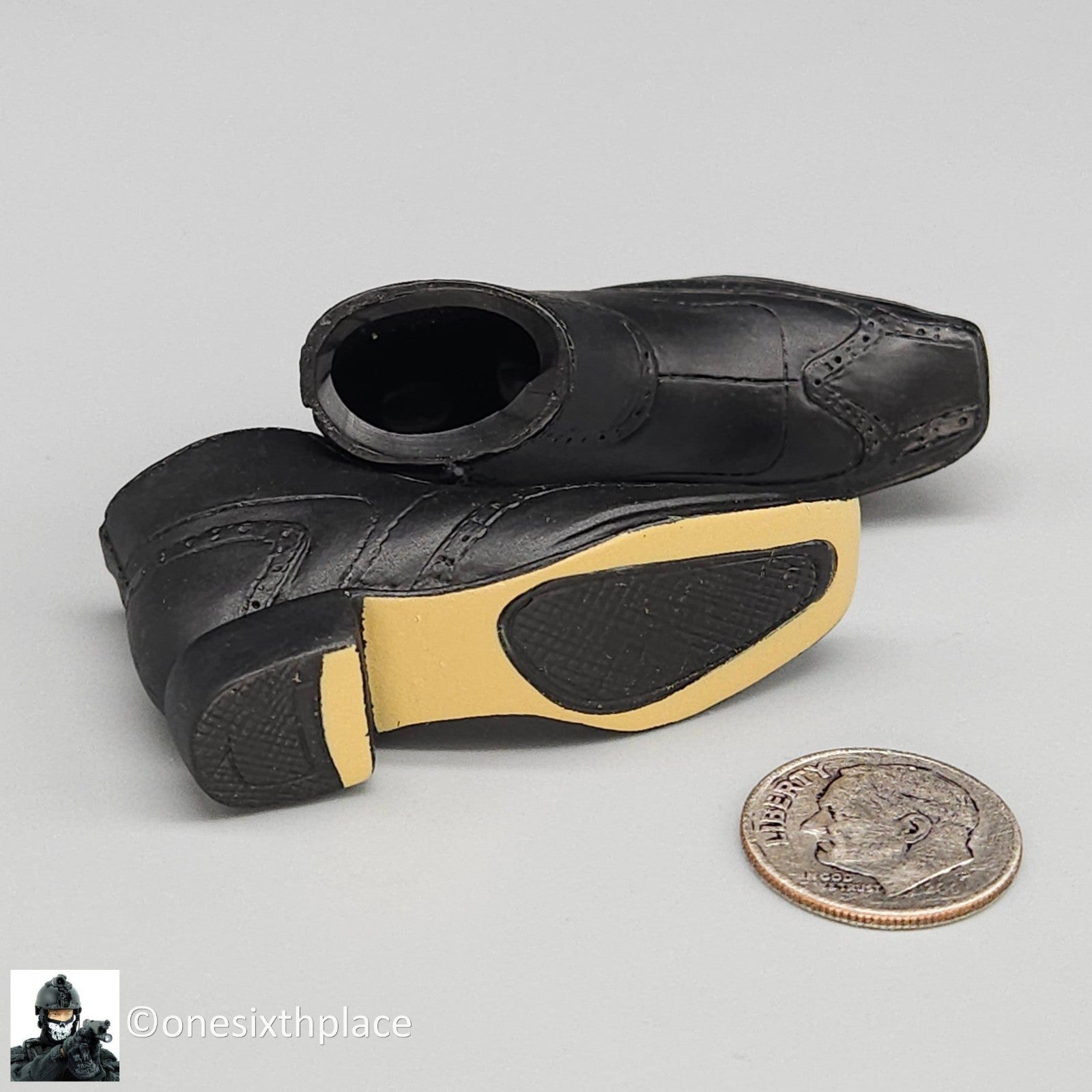 1:6 scale Triad Toys Mens Dress Boots Shoes (Foot Type) for 12" Figures