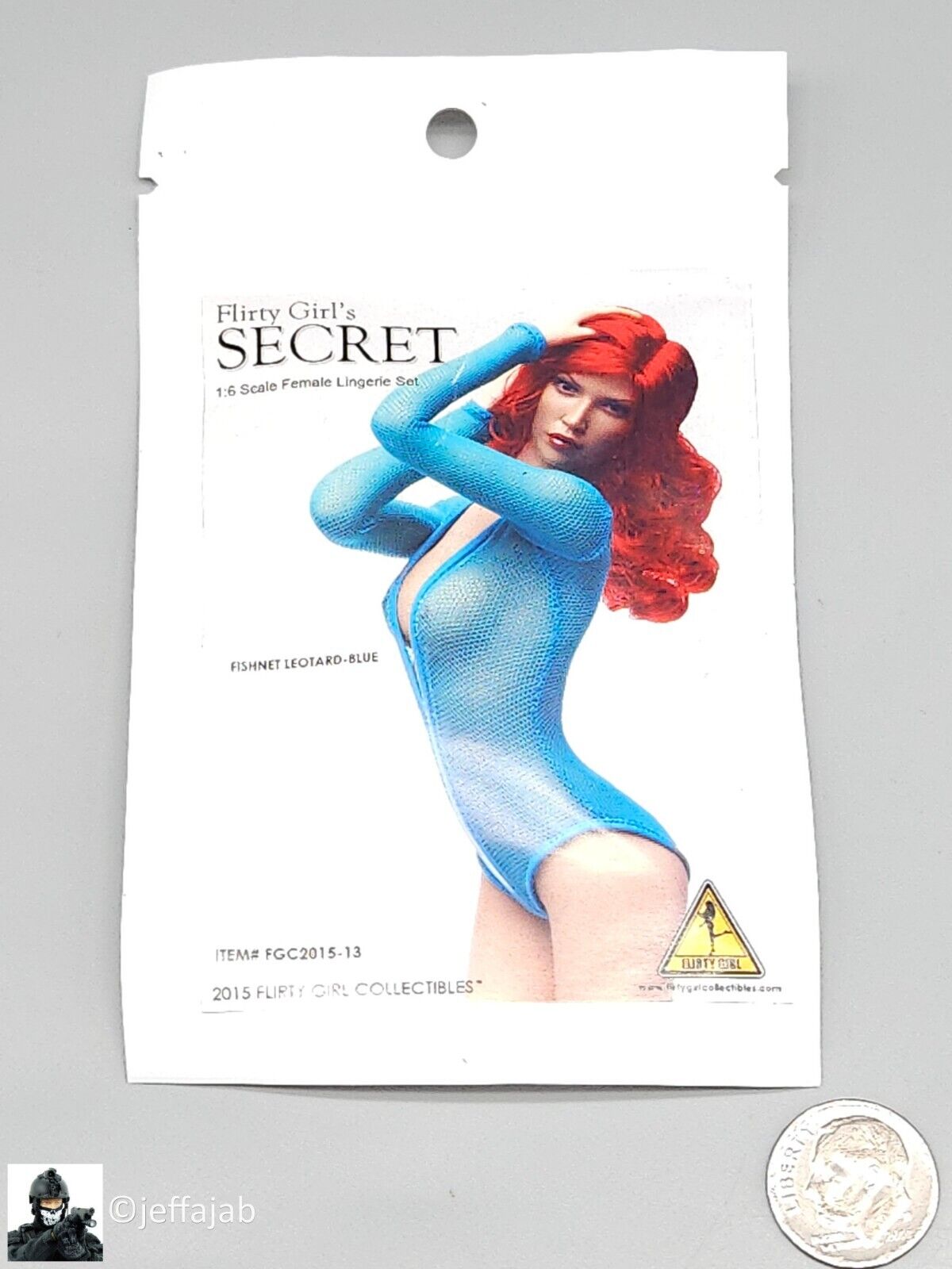 1:6 Flirty Girl Female Blue Fishnet Leotard Lingerie Set for 12" Figures