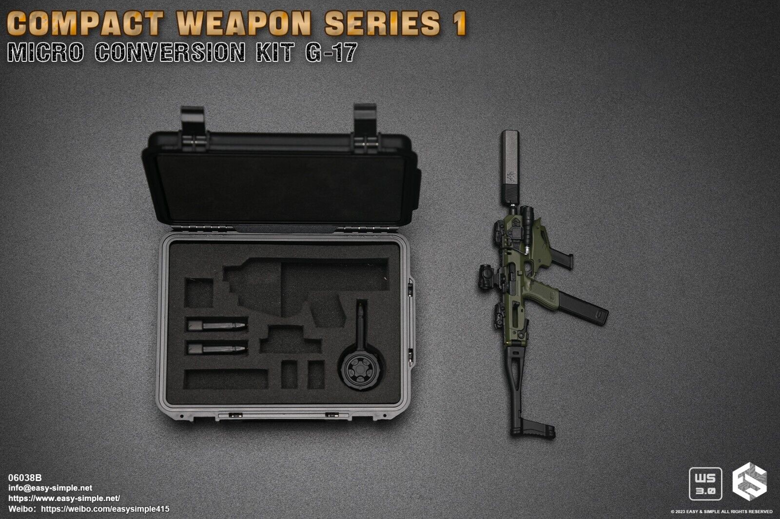 1:6 scale Easy & Simple Compact Weapons #1 - Micro Conversion Set B Green PDW