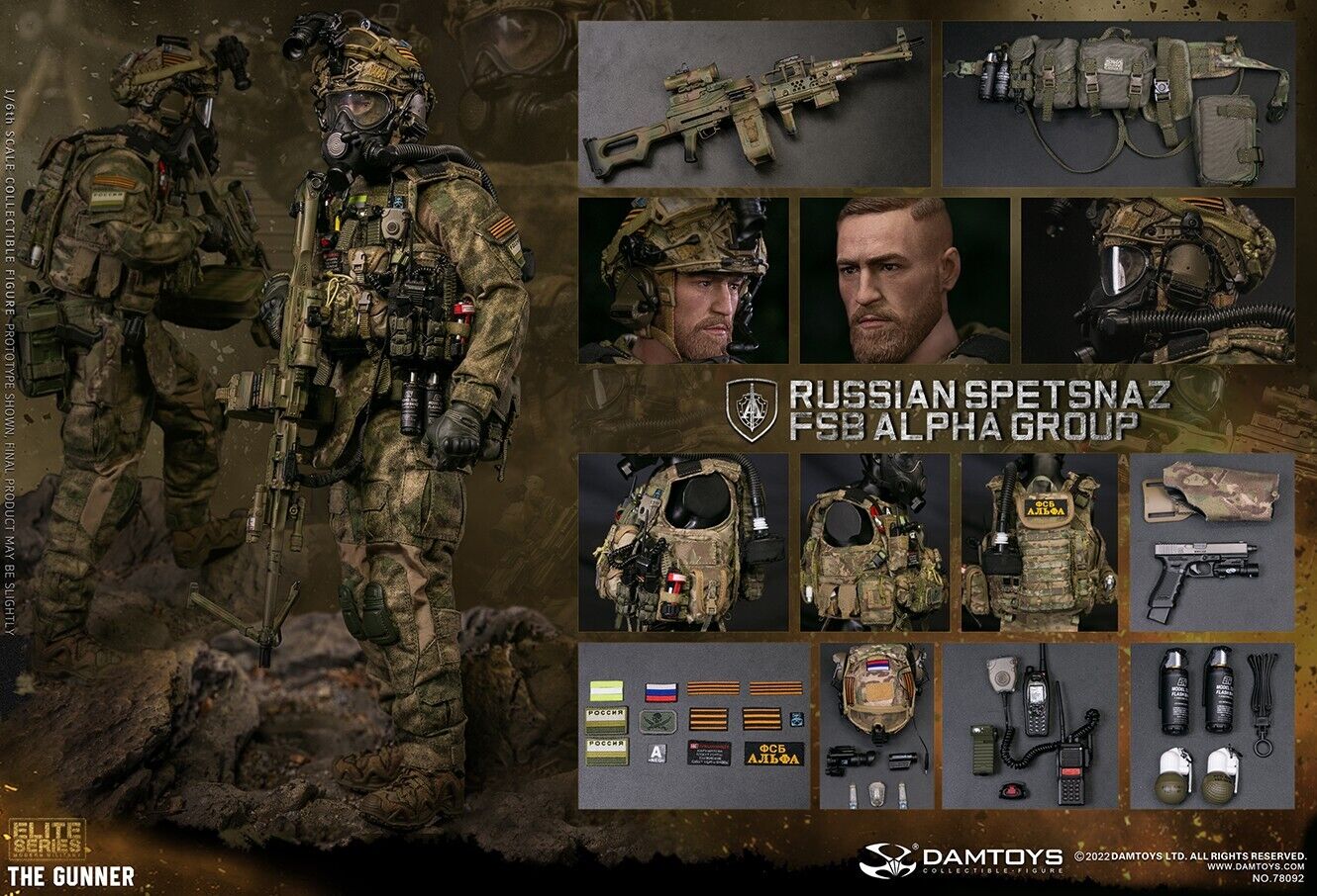1:6 DamToys Russian Spetsnaz FSB Alpha Group Gunner OD 5.56 Ammo Pouch (x1)