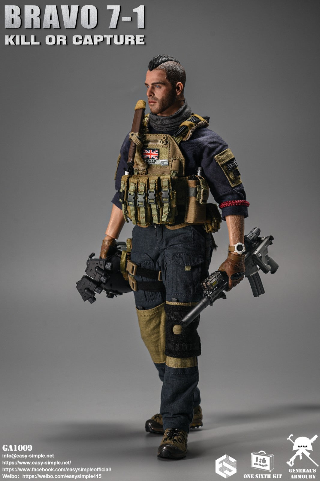 1:6 scale General's Armoury Bravo 7-1 Kill or Capture Radio w/ Headset
