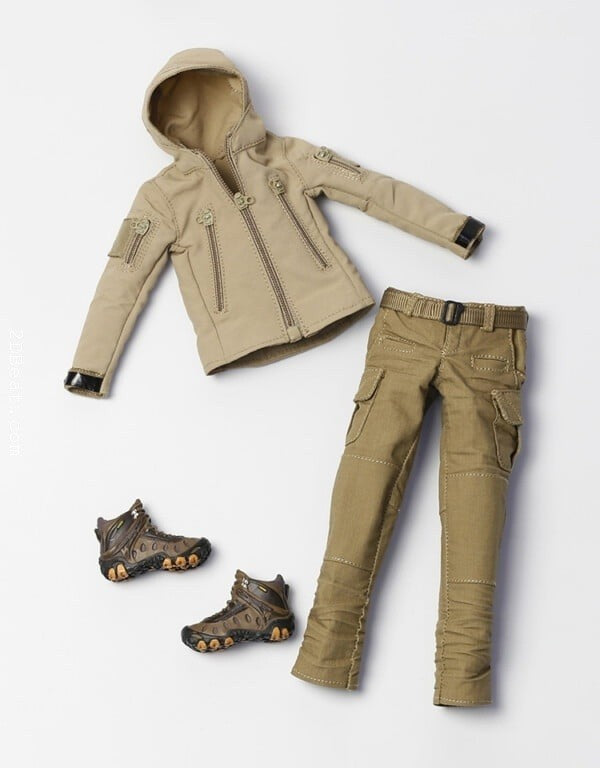 1:6 scale Female Tan Tactical Pants for 12" Figures