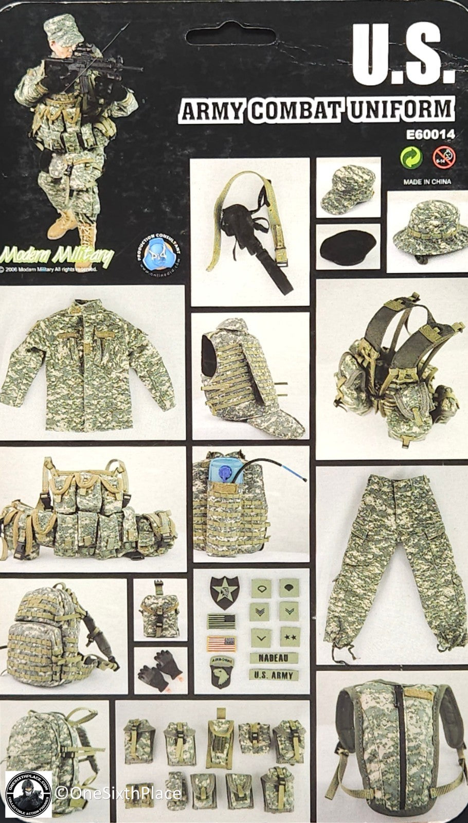 1:6 scale DiD US Army ACU Combat Uniform for 12" Figures