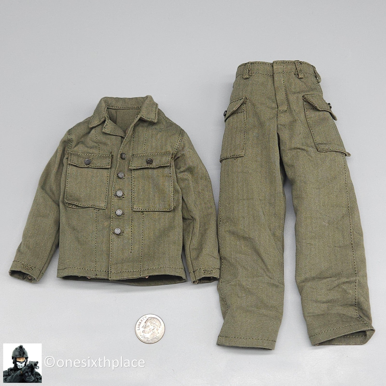 1:6 Scale DiD WWII US 2nd Ranger Battalion Medic Wade HBT Green Uniform