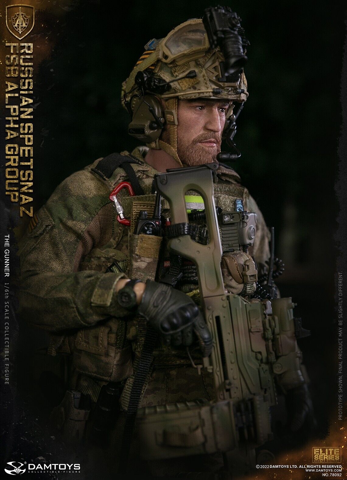 1:6 DamToys Russian Spetsnaz FSB Alpha Group Gunner OD 5.56 Ammo Pouch (x1)