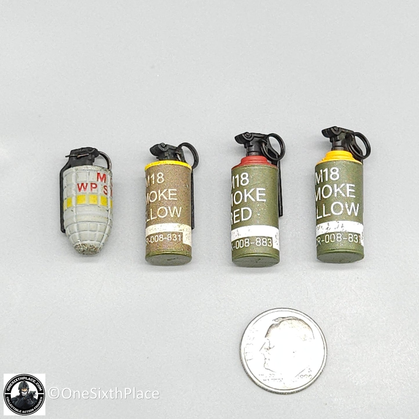 1:6 scale Whoho Toys Vietnam 173rd Airborne LRRP Smoke Grenades for 12" Figures