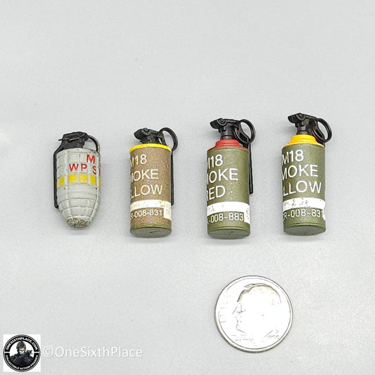 1:6 scale Whoho Toys Vietnam 173rd Airborne LRRP Smoke Grenades for 12" Figures