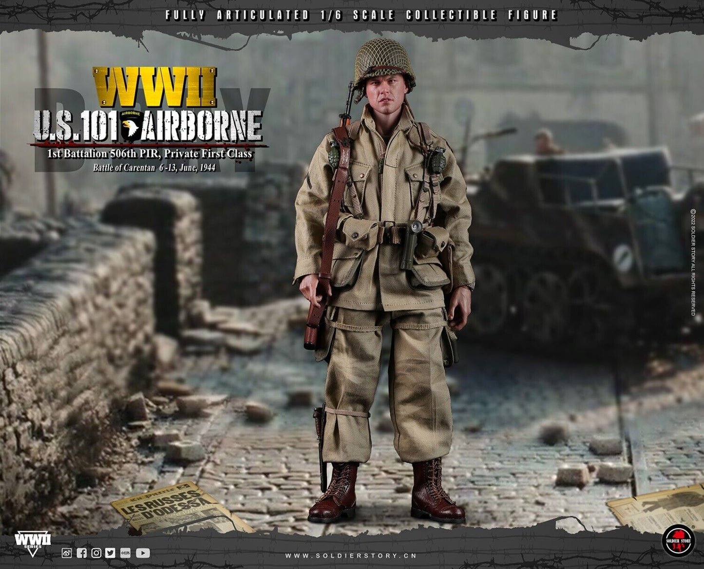 1:6 scale Soldier Story WWII US 101st Airborne Private Ryan Male Nude Hands