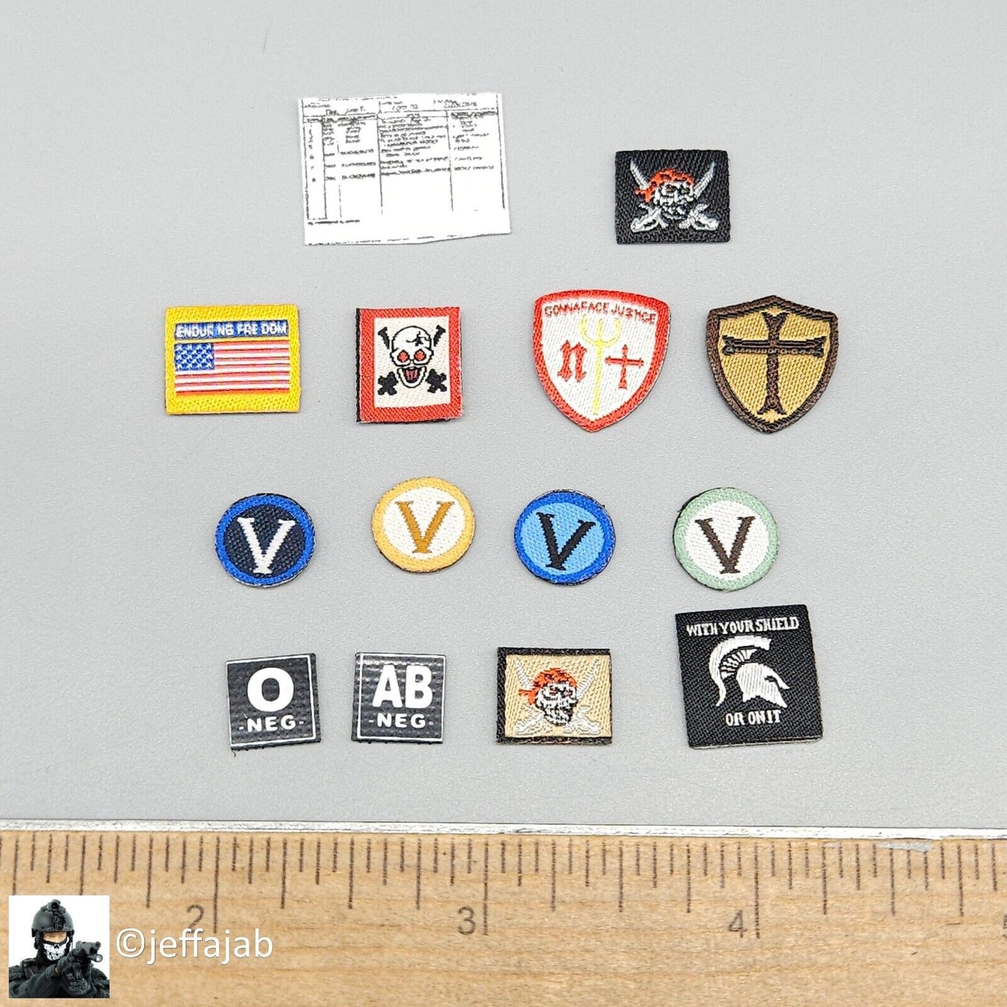 1:6 scale Soldier Story SEAL Team VI Neptune's Spear Patches Set for 12" Figures
