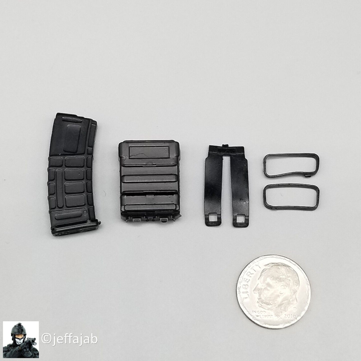 1:6 Very Hot Toys CQB Black FAST Mag Rifle Pouch w/ Ammo (x1) for 12" Figures