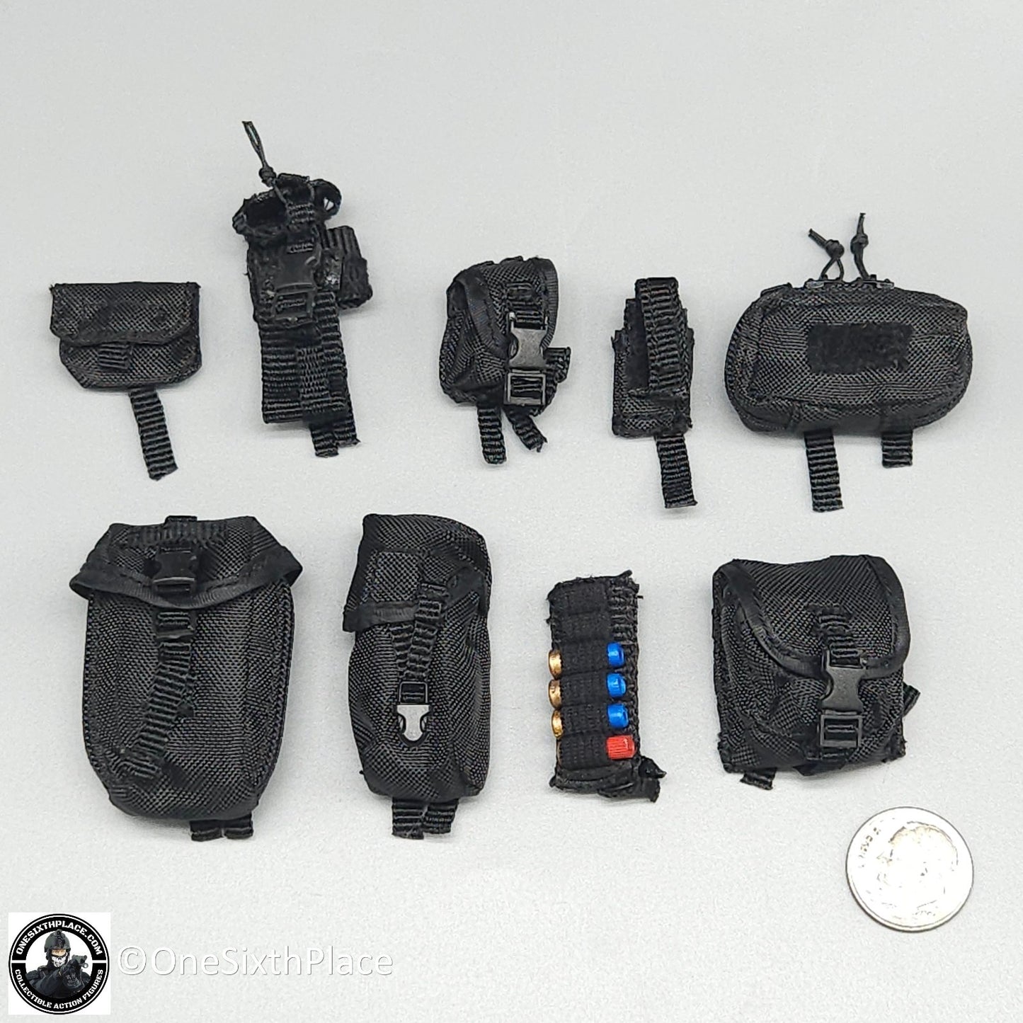 1:6 scale DiD SWAT Black Pouch Set for 12" Figures