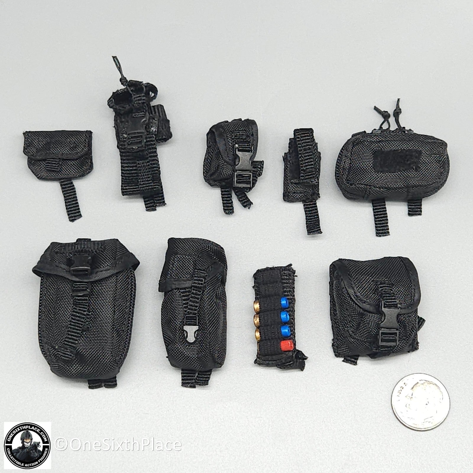 1:6 scale DiD SWAT Black Pouch Set for 12" Figures