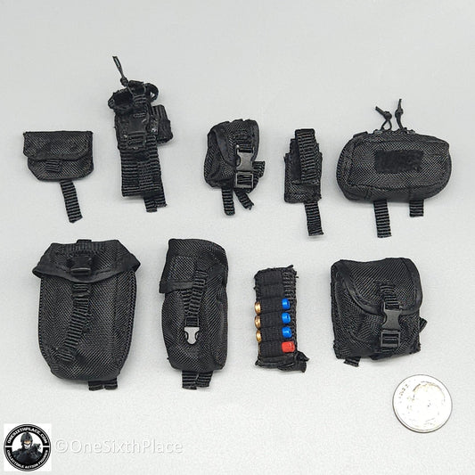 1:6 scale DiD SWAT Black Pouch Set for 12" Figures