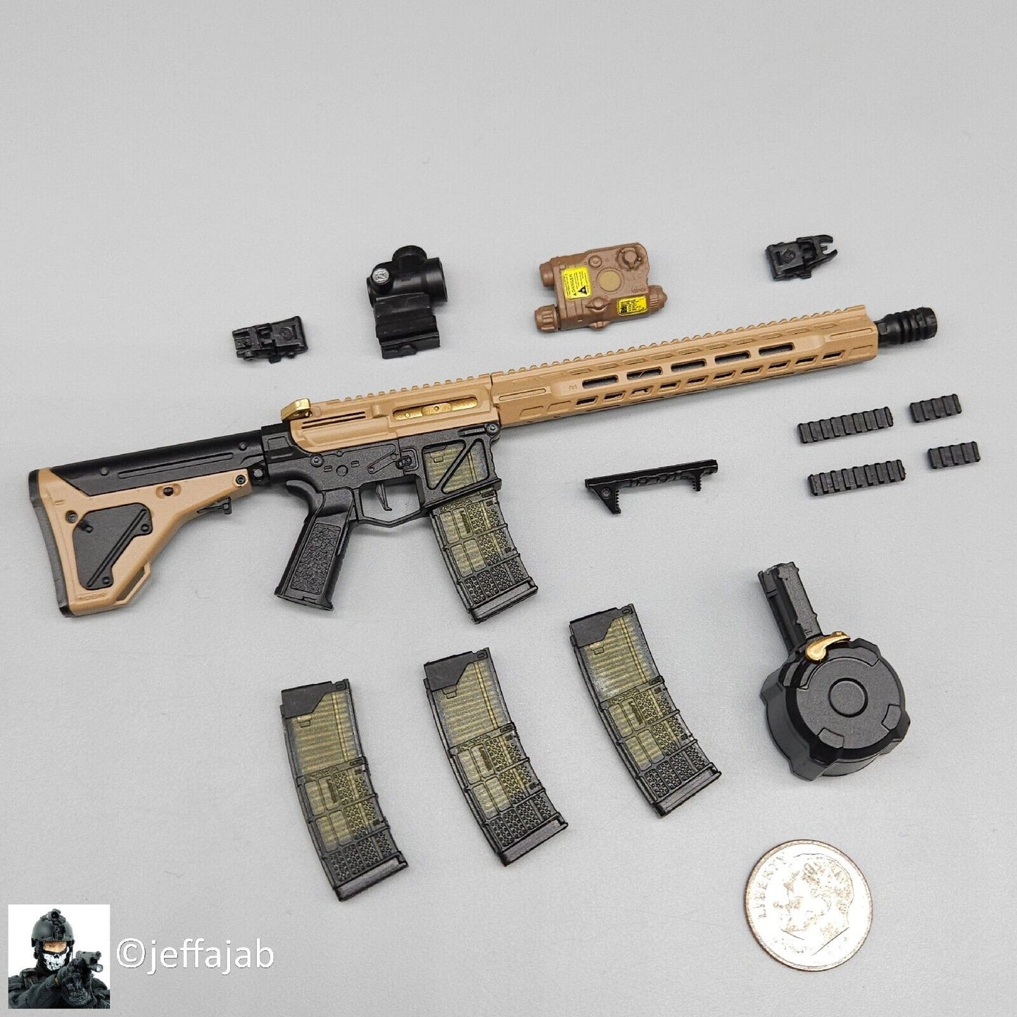 1:6 Easy & Simple Doom's Day Kit V FDE Skeletonized M4 Rifle Set for 12" Figures